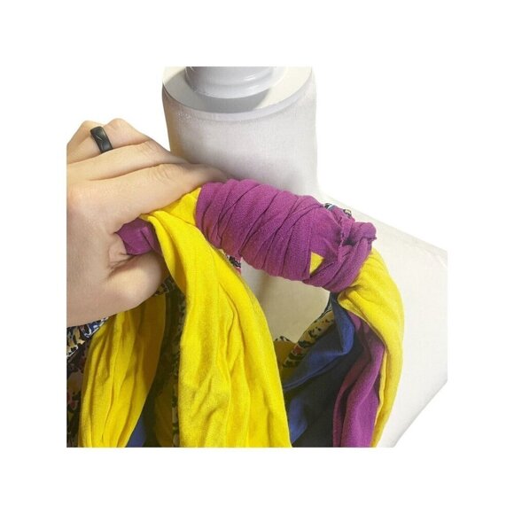 Costa Rica Handmade Multicolor Floral Infinity Scarf Colorful Y2K - Picture 4 of 5